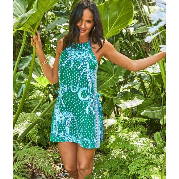 Lilly Pulitzer On The Prowl Engineered Romper Women's Size 0 Emerald Green Isle - Picture 1 of 11
